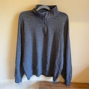 Orvis Mens Sweater Pullover 1/4 Zip Wool Cashmere XL